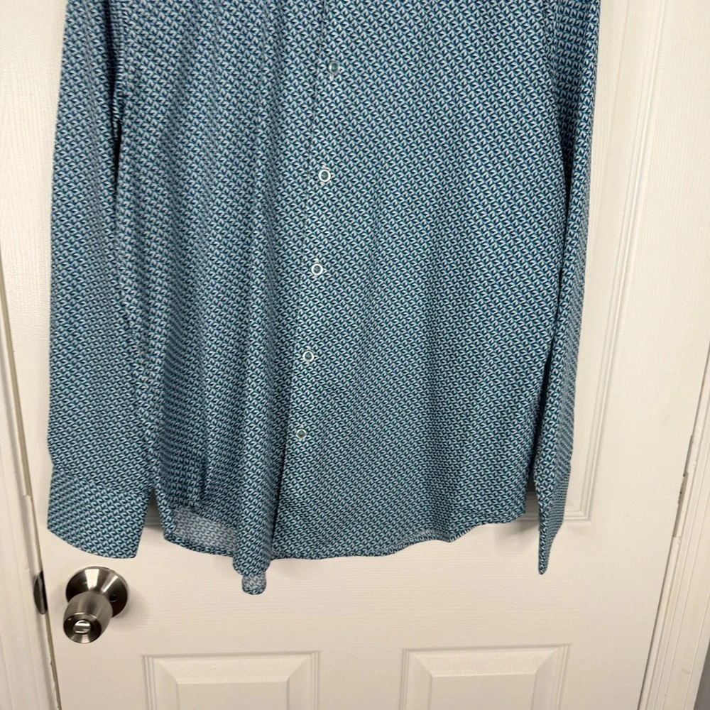 Sz M Robert Graham Classic Fit Blue Button Up Dress Shirt NWOT $498 MSRP